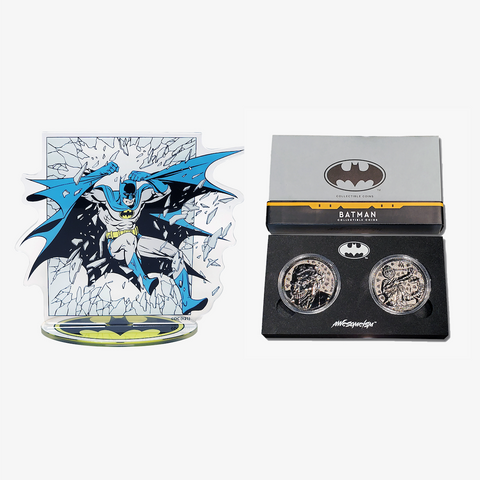 The Joker Collectible Coins Set - Black + Batman Acrylic Stand - Blast Duo Set - Awesomeism