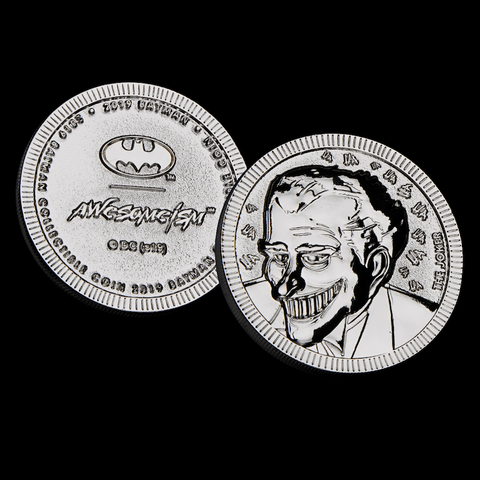 The Joker Collectible Coins Set - Silver + The Joker Acrylic Stand Duo Set - Awesomeism